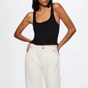 Mango Ribbed Crop Top